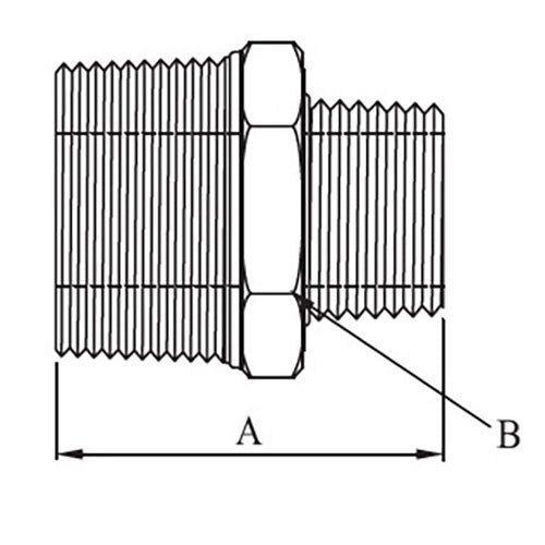 AAP Hexagon Reducing Nipple Black Steel2