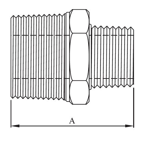 AAP Hexagon Reducing Nipple Galvanised Malleable 2