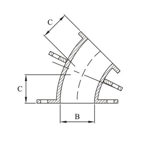 AAP Loose Flange 45deg Elbow STD2