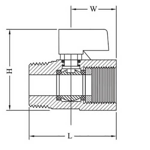 AAP Mini Brass Ball Valve Female/Female SS Lever - AIMS Industrial Supplies