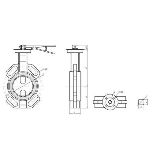 AAP PTFE Stainless Wafer Butterfly Valve w/ SS Disc - AIMS Industrial Supplies
