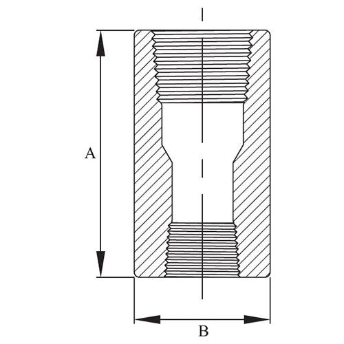 AAP Reducing Coupling - Threaded NPT Black 2