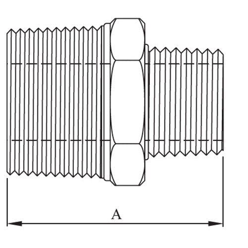 AAP Reducing Hex Nipple - BSP 316 Stainless Steel - AIMS Industrial Supplies
