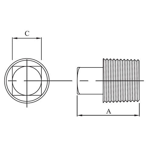 AAP Square Head Plug Black Steel - AIMS Industrial Supplies