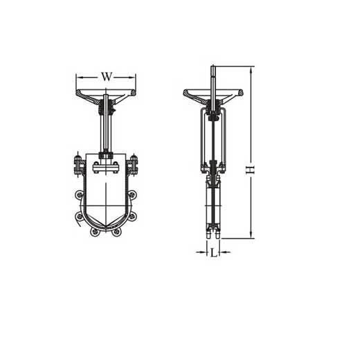 AAP Stainless Gate Valve - Retainer Type Table - E - AIMS Industrial Supplies