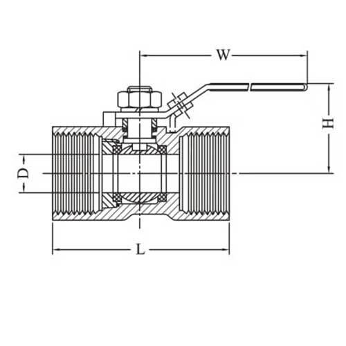 AAP Stainless Steel Ball Valve 1 - PCE Reducing Bore - AIMS Industrial Supplies