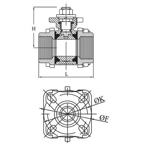 AAP Stainless Steel Ball Valve 3 - PCE Actuator Mounting Pad - AIMS Industrial Supplies