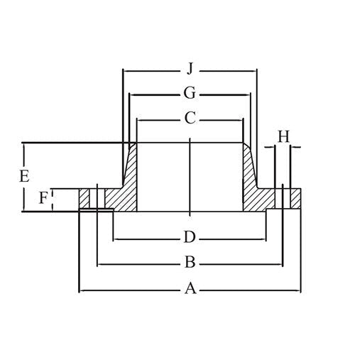 AAP Weld Neck Flange XS ANSI B16.5 C150 - AIMS Industrial Supplies