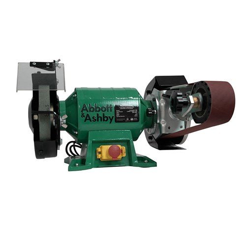 Abbott & Ashby 1100W 200mm (8") Professional Bench Grinder with AA362 Linishing Attachment - AIMS Industrial Supplies