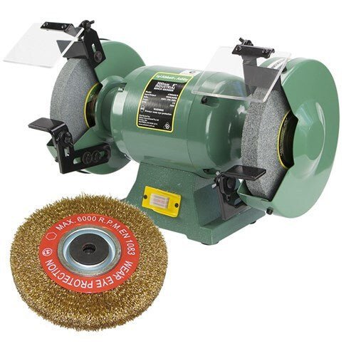 Abbott & Ashby 200mm / 8" Industrial Bench Grinder Plus Wire Wheel - AIMS Industrial Supplies