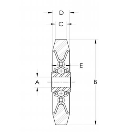 Aetna AG2341-ALS Idler Rubber Tyre 4-1/4" OD x 1/2" ID x 7/8" Wide2