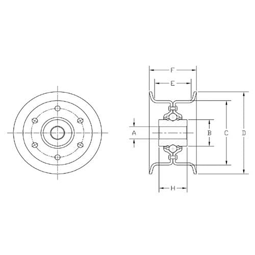 Aetna Idler Pulley Flat Flanged Zinc w/ Oil Dip 6" OD x 5/8" ID x 1" Wide2