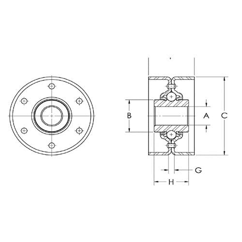 Aetna Idler Pulley Flat Non Flanged 2-3/4" OD x 1/2" ID x 1-1/2" - AIMS Industrial Supplies