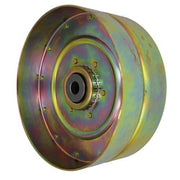 Aetna Idler Pulley Flat Non Flanged Zinc Yellow 8" OD x 5/8" ID x 3-1/4" - AIMS Industrial Supplies