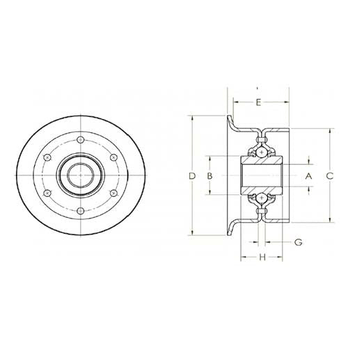 Aetna Idler Pulley Flat Single Flanged 2-7/8" OD x 1/2" ID x 1-3/32" Wide - AIMS Industrial Supplies
