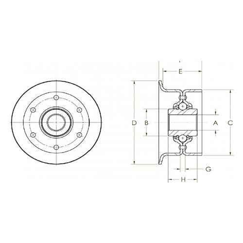 Aetna Idler Pulley Flat Single Flanged 2-7/8" OD x 1/2" ID x 1-3/32" Wide2