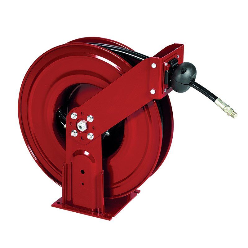 Alemite Open, Twin Pedestal, 1/2", Bare Oil Reel 7371 - AIMS Industrial Supplies