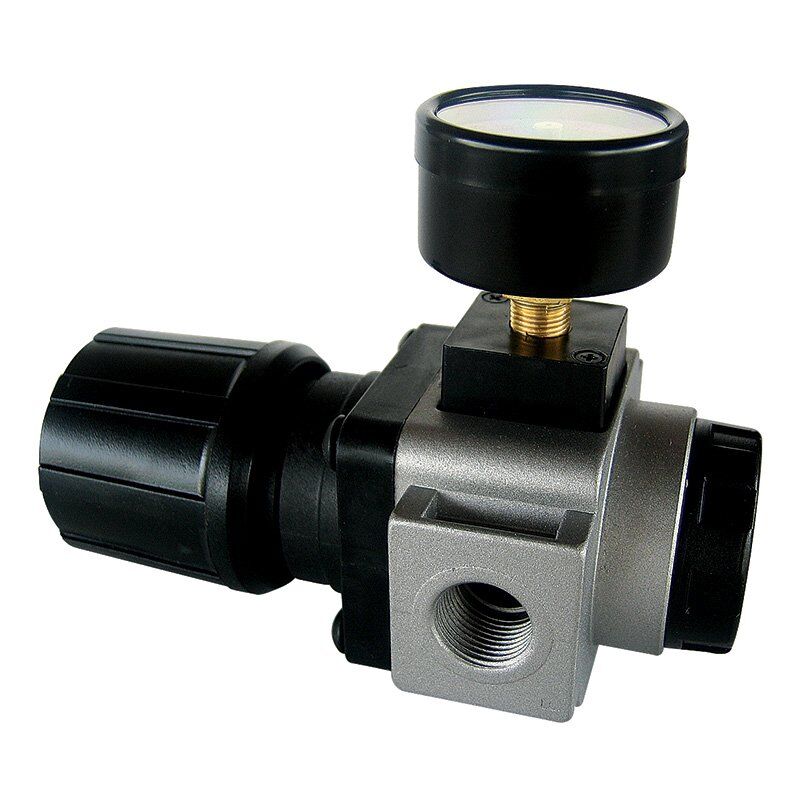 Alemlube 1/4" Air Regulator with Gauge 4404 - AIMS Industrial Supplies