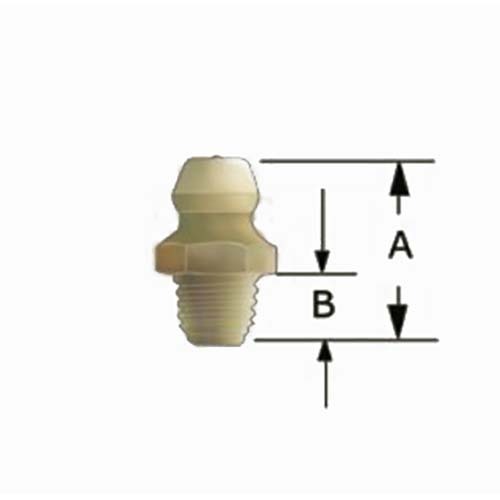 Alemlube 1/4" BSF Straight Grease Nipple- Mild Steel - AIMS Industrial Supplies
