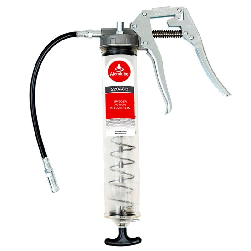 Alemlube 400g Clear Barrel Trigger Action Grease Gun 220ACB1