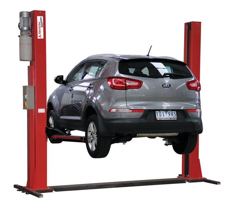Alemlube AA40FB2P - 240V 4.0T Electro - Hydraulic 2 - Post Floor Base Vehicle Hoist - AIMS Industrial Supplies