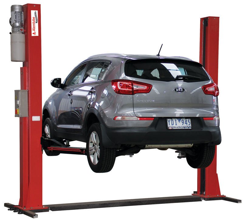 Alemlube AA40FB2P 4.0T Electro - Hydraulic 2 - Post Floor Base Vehicle Hoist - AIMS Industrial Supplies