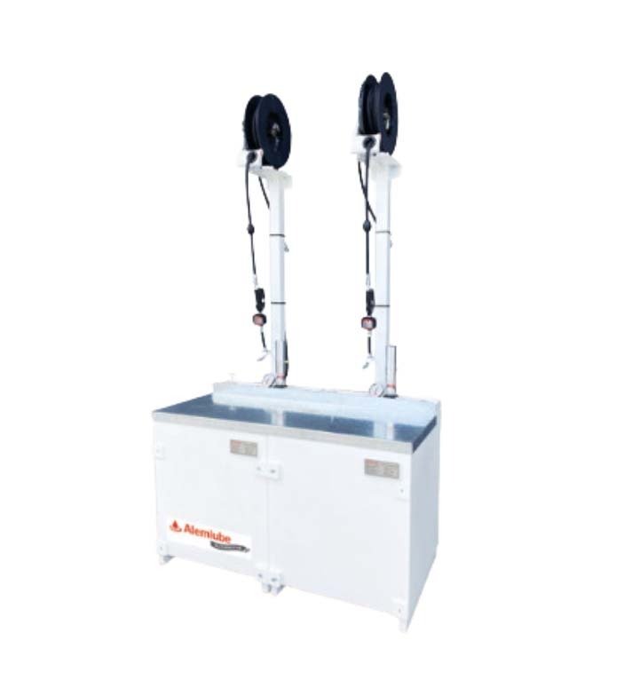 Alemlube Automotive 1,000L Double Compartment Bench Tank W/ Gantry - AIMS Industrial Supplies