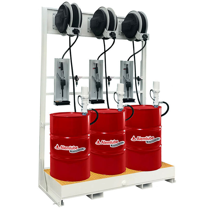 Alemlube Automotive 205L 3 Drum Lubrication Gantry1