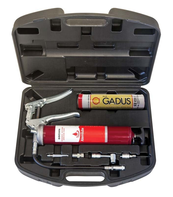 Alemlube Grease Gun Kit with Shell Cartridge 660ANK3 - AIMS Industrial Supplies