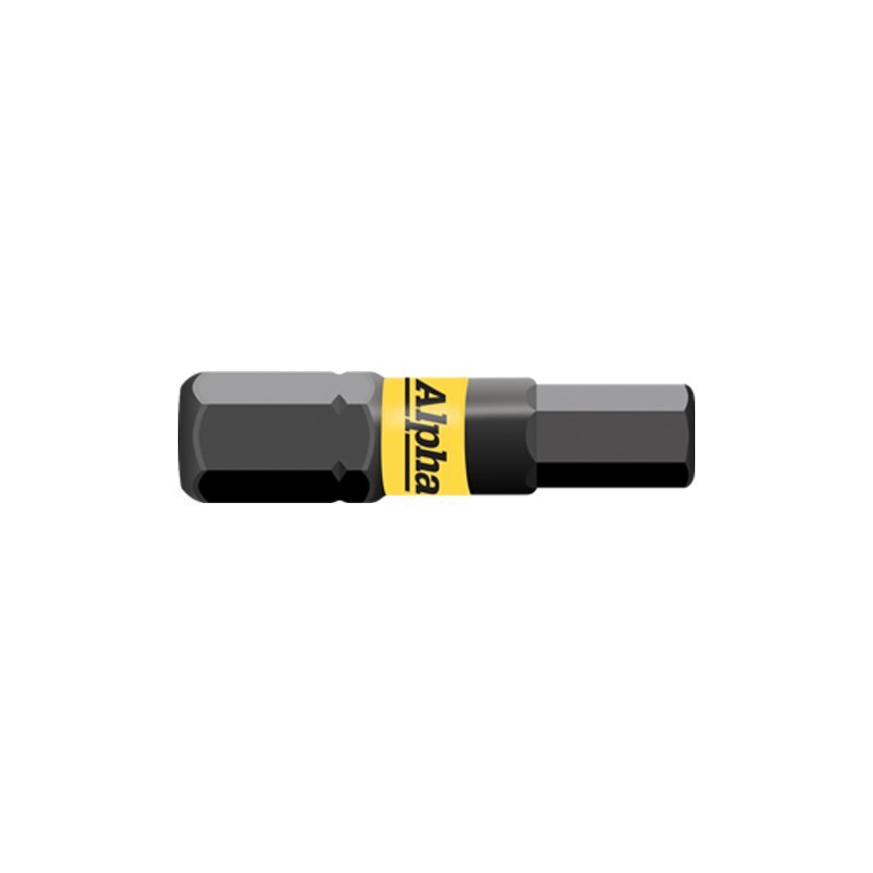 Alpha H5 x 25mm Hex Thundermax Impact Insert Bit Wrapped Pack of 5 - AIMS Industrial Supplies