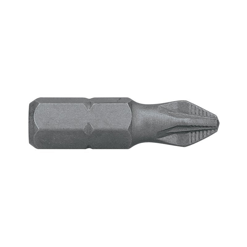 Alpha PZ2 x 25mm Pozidrive Ribbed Insert Bit Pack of 10 - AIMS Industrial Supplies