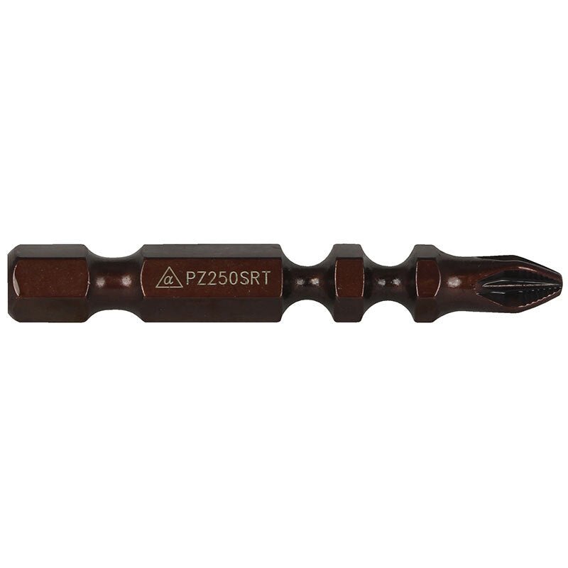 Alpha PZ2 x 50mm Pozi Maxdrive Torsion Power Driver Bit Ribbed - Pack of 10 - AIMS Industrial Supplies