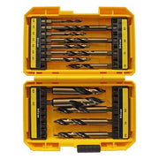 Alpha SM16ST ONSITE Plus Impact Step Tip Drill Set, open yellow case with two trays of drills sized 4.0 to 13.0