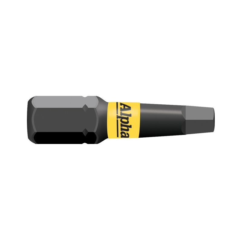 Alpha SQ2 x 25mm Square Thundermax Impact Insert Bit Wrapped Pack of 5 - AIMS Industrial Supplies