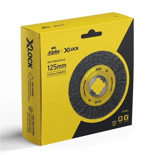 Alpha X - Lock 125mm Crimped Steel Wire Wheel Brush - AIMS Industrial Supplies