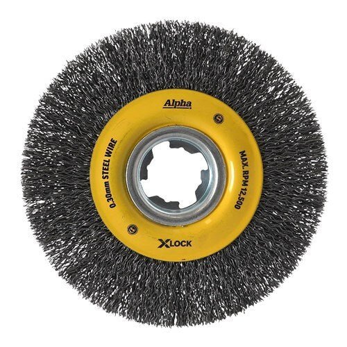Alpha X - Lock 125mm Crimped Steel Wire Wheel Brush - AIMS Industrial Supplies