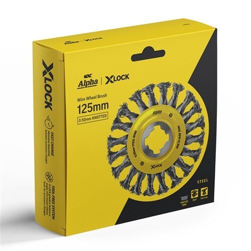 Alpha X - Lock 125mm Knotted Steel Wire Wheel Brush - AIMS Industrial Supplies