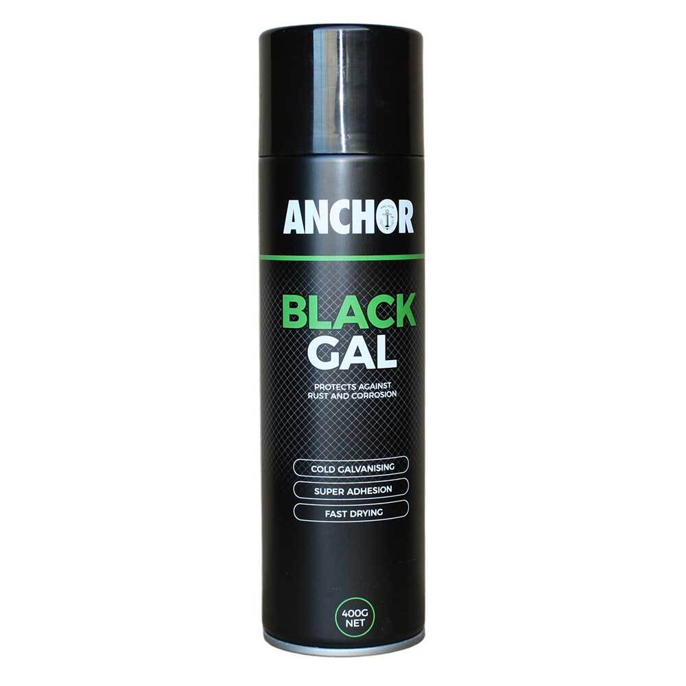 Anchor Industrial Zinc Protection Aerosol Paint Black Gal 400g