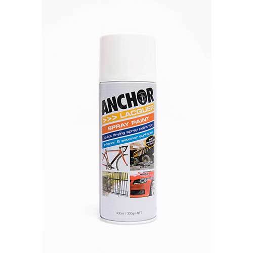 Anchor Lacquer Aerosol Paint Flat White 300g
