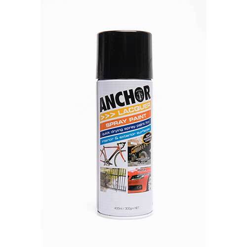 Anchor Lacquer Aerosol Paint Gloss Black 300g