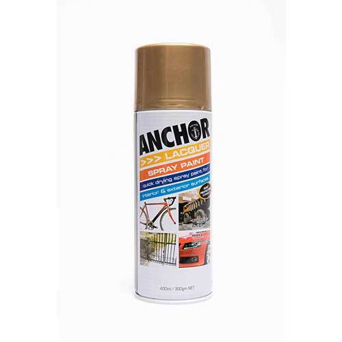 Anchor Lacquer Aerosol Paint Gold 300g