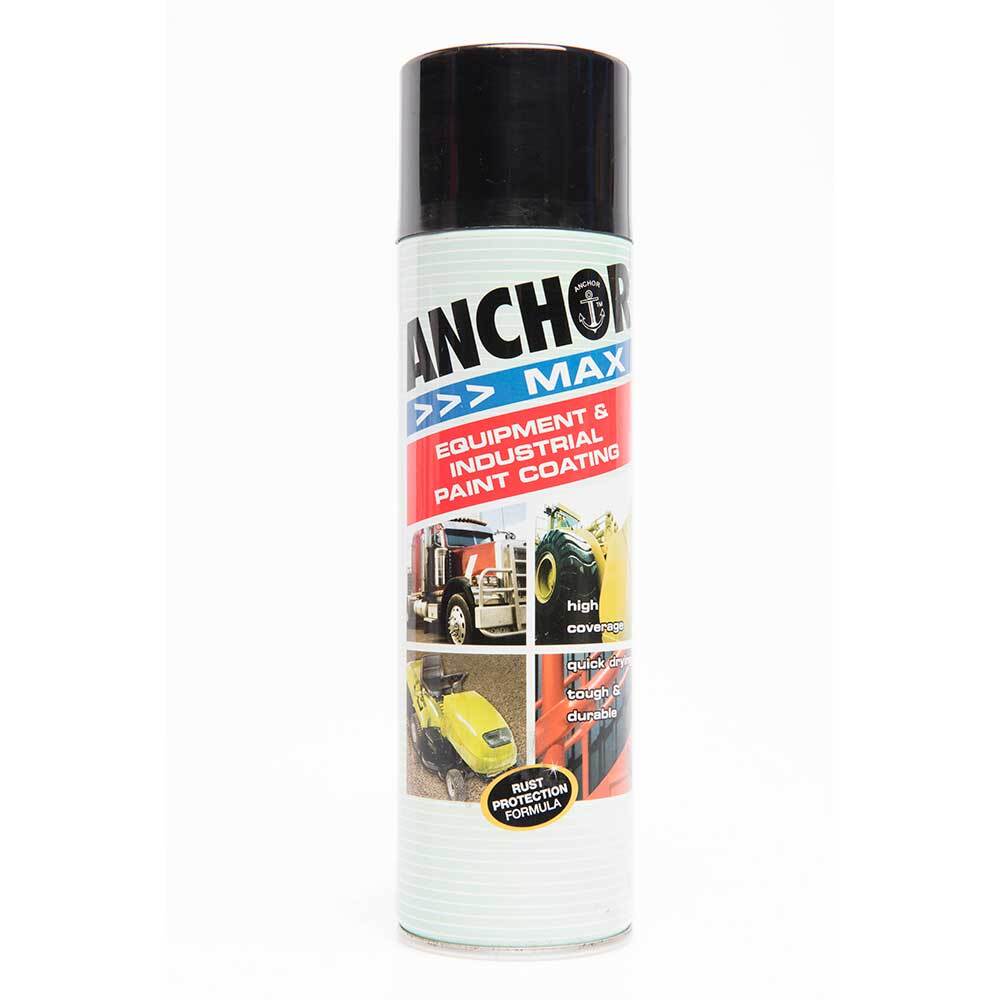Anchor Max High Gloss Enamel Aerosol Paint Satin Black 400g