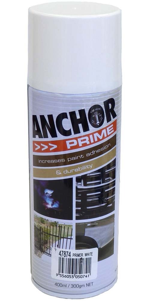 Anchor Prime Aerosol Spray Paint Satin White Primer 300g