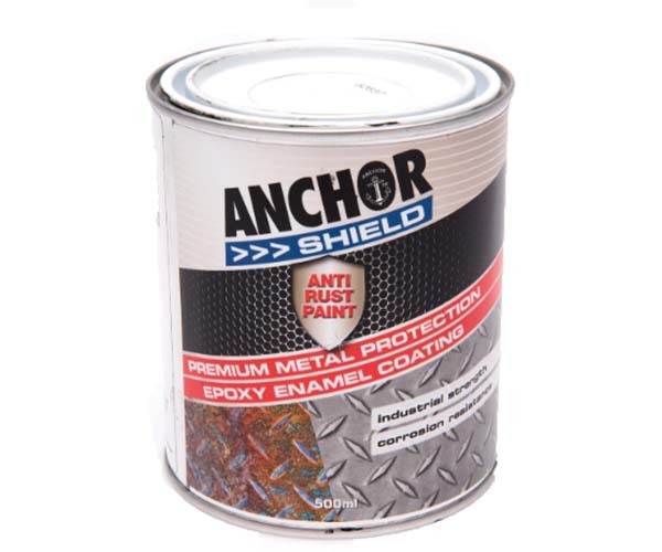 Anchor Shield Paint Anti Rust Metal Protection Satin Black 49611-500 -500ml