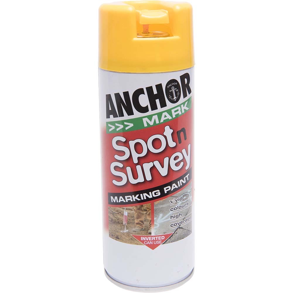 Anchor Spot N Survey Aerosol Paint Yellow 350g