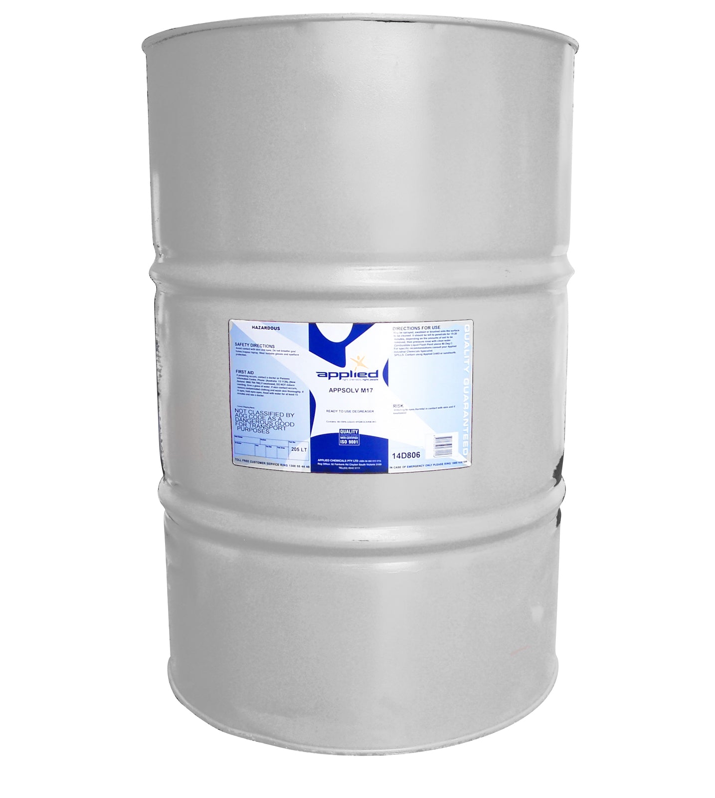 Applied A8417 APPSOLV M17 General Purpose Solvent Degreaser - 205L