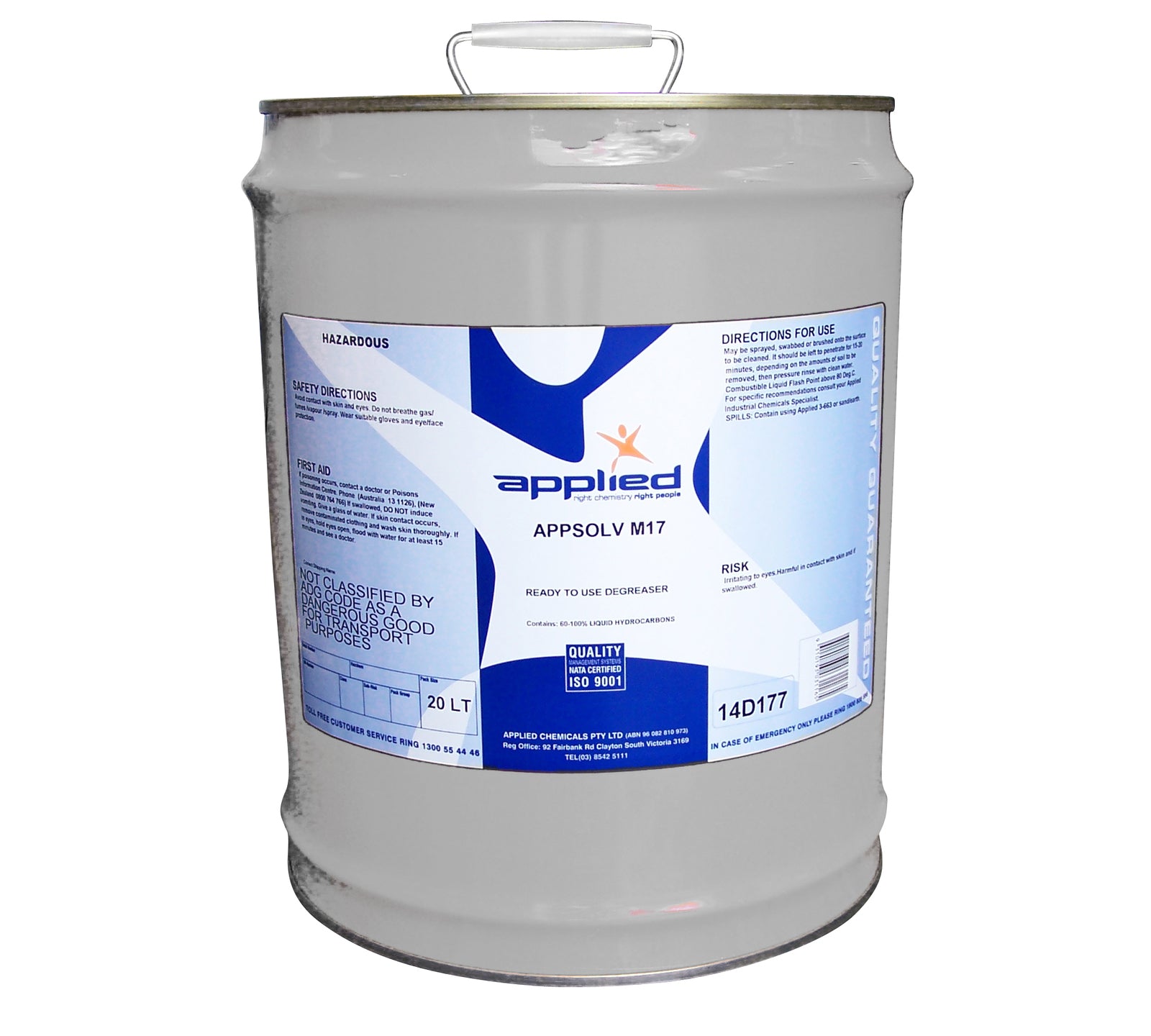 Applied A8417 APPSOLV M17 General Purpose Solvent Degreaser - 20L