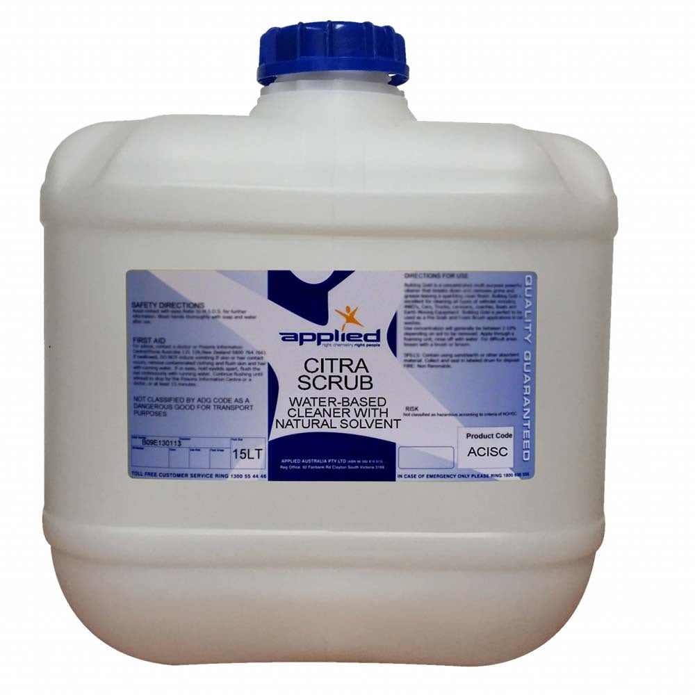 Applied Citra Scrub Low Foaming Water-based Cleaner and Degreaser 15L1