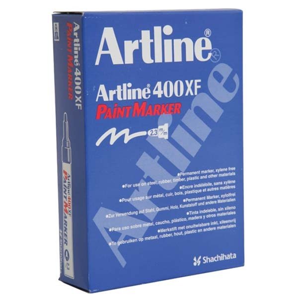 Artline Permanent Paint Marker 400XF White 12-Pack - AIMS Industrial Supplies