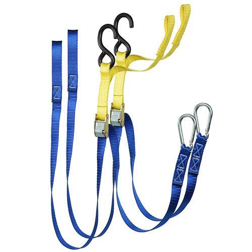 Austlift 25mm x 1.7m Motor Bike Tie Down With Snap & S Hook (Pair) - AIMS Industrial Supplies